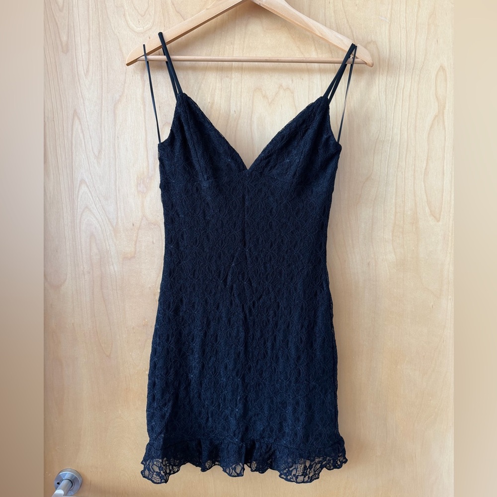 Short Black Lace Slip Dress
